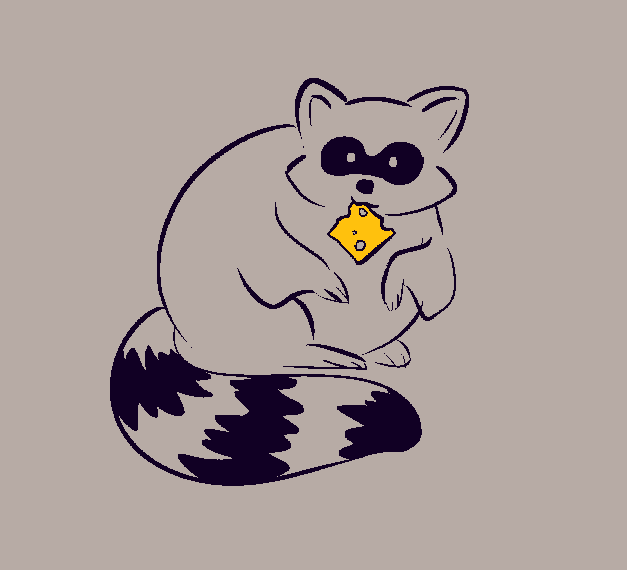 raccoon eating cheese